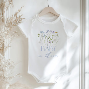 Baby in Bloom Blue Wildflowers floral Bodysuit