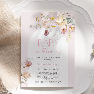Baby in Bloom Blush Floral Baby Shower Invitation