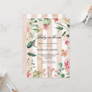 Baby In Bloom Blush Garden Baby Shower Invitation
