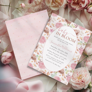 Baby In Bloom Blush & Pink Floral Baby Shower Invitation