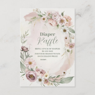 Baby In Bloom Blush Spring Floral  Diapper Raffle Enclosure Card