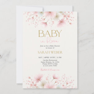 Baby in Bloom Blush Wildflower Baby Shower Girl Invitation
