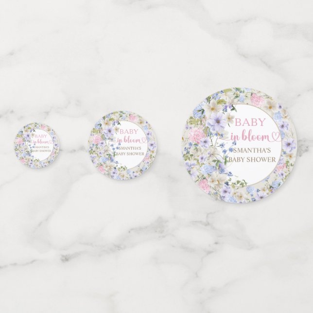 Baby in bloom blush Wildflower Rustic arch baby Confetti (Fronts)