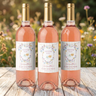  Baby In Bloom Bodysuit Favour Baby Shower Wine Label