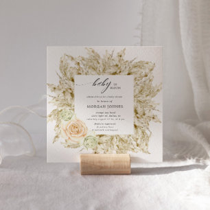 Baby In Bloom Bohemian Baby Shower Invitation