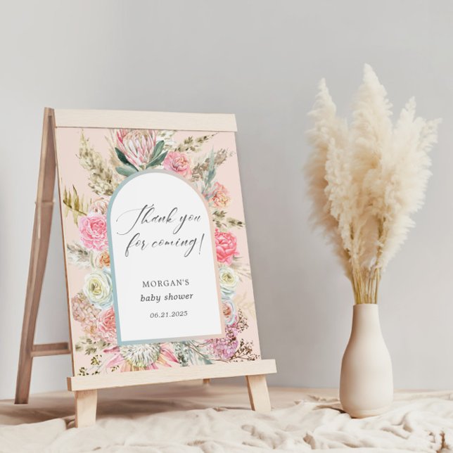 Baby In Bloom Bohemian Baby Shower Thank You Sign (Creator Uploaded)