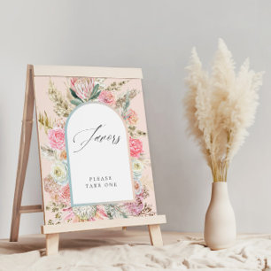 Baby In Bloom Bohemian Floral Baby Shower Favour Poster