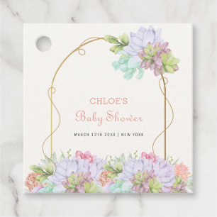 Baby In Bloom Boho Arch Cactus Baby Shower Favour Tags