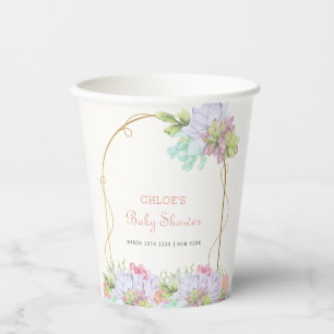 Baby In Bloom Boho Arch Cactus Baby Shower  Paper Cups