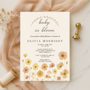 Baby In Bloom Boho Baby Shower  Invitation