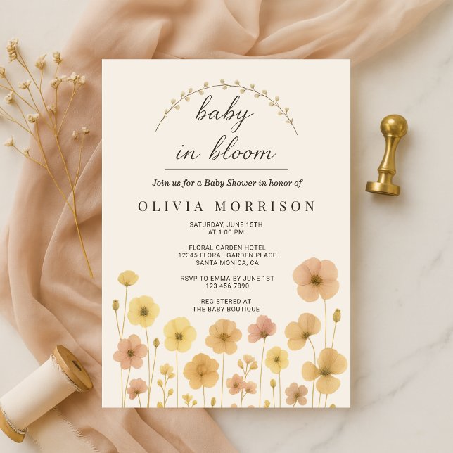 Baby In Bloom Boho Baby Shower  Invitation (Creator Uploaded)
