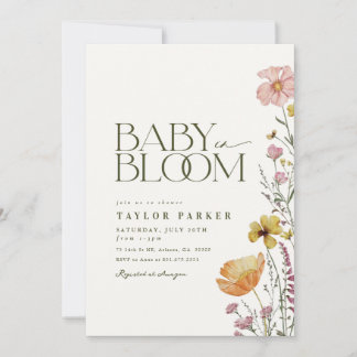 Baby in Bloom Boho Baby Shower Invitation