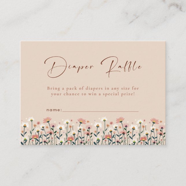 Baby in Bloom Boho Chic Floral Garden Party Shower Enclosure Card (Front)