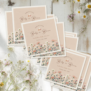 Baby in Bloom Boho Chic Floral Garden Party Shower Napkin