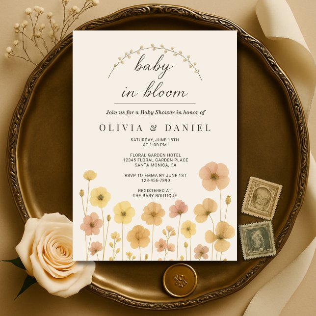 Baby In Bloom Boho Couples Baby Shower  Invitation (Creator Uploaded)