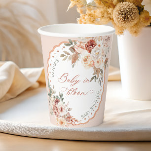 Baby in Bloom Boho Floral Baby Shower Paper Cups