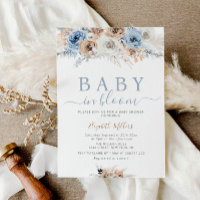 baby in bloom boho floral dusty blue baby shower