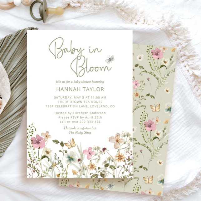 Baby in Bloom Boho Wildflower Baby Shower Invitation (Creator Uploaded)
