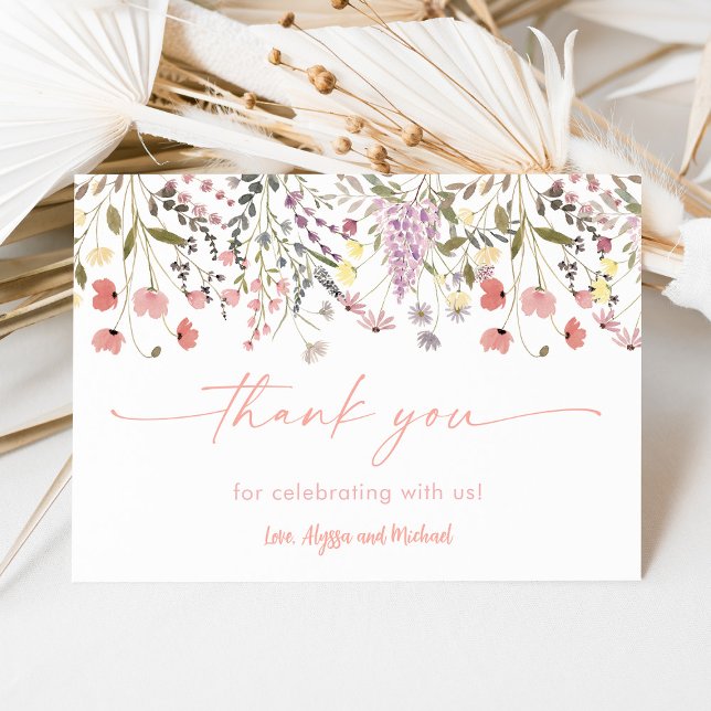 Baby In Bloom Boho Wildflower Baby Shower Thank You Card (Creator Uploaded)