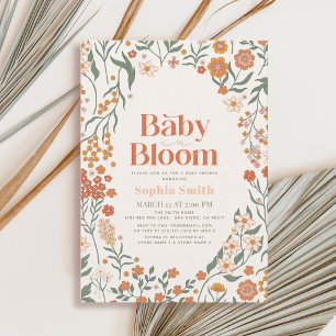 Baby in Bloom Boho Wildflower Girl Baby Shower Invitation