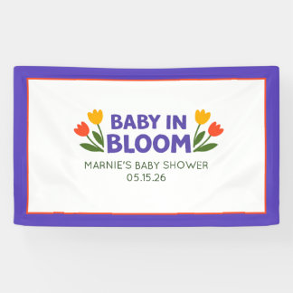 Baby in Bloom Bold Colorful Tulip Chic Baby Shower Banner