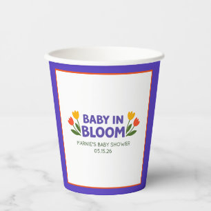 Baby in Bloom Bold Colorful Tulip Chic Baby Shower Paper Cups