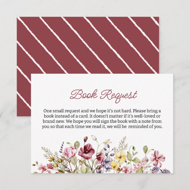 Baby in Bloom Books for Baby Books Request Enclosure Card (Front/Back)