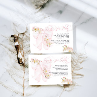Baby in Bloom Bow Spring Garden Girl Baby Shower Enclosure Card
