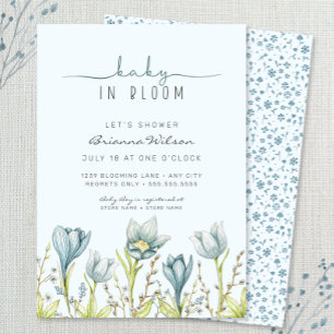 Baby in Bloom boy baby shower  Invitation