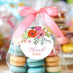 Baby in Bloom Bright Floral Baby Shower Classic Round Sticker