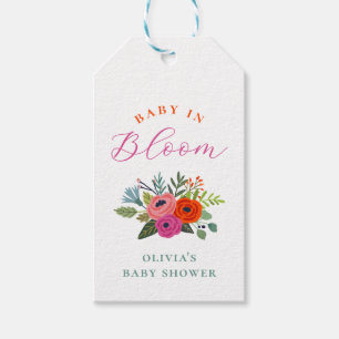 Baby in Bloom Bright Floral Baby Shower Favour Gift Tags