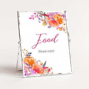 Baby in Bloom Bright Floral Baby Shower Food Poster