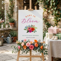 Baby in Bloom Bright Floral Baby Shower Welcome