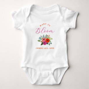 Baby in Bloom Bright Floral Pregnancy Announcement Bodysuit
