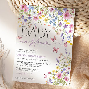 Baby in Bloom Butterfly Baby Shower Invitation