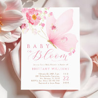 Baby in Bloom Butterfly Baby Shower Invitation