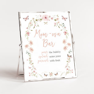 Baby in Bloom Butterfly Baby Shower Mum Osa Bar Poster
