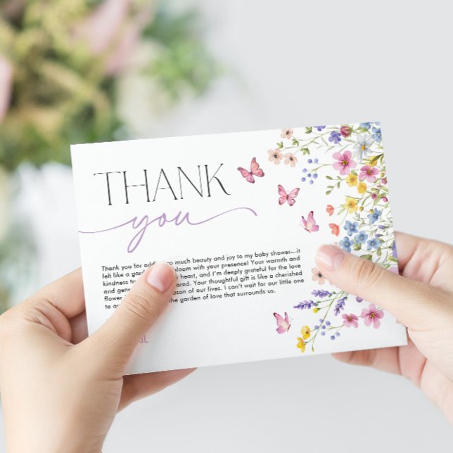 Baby in Bloom Butterfly Baby Shower Thank You Card (Baby in Bloom Butterfly Baby Shower Thank You Card)
