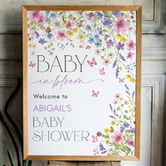 Baby in Bloom Butterfly Baby Shower Welcome 18x24 Poster