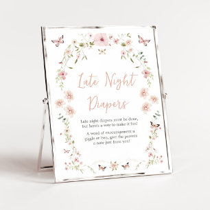 Baby in Bloom Butterfly Late Night Diapers Poster