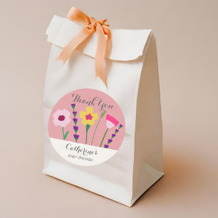 Baby In Bloom Colourful Floral Baby Shower Classic Round Sticker