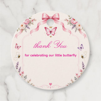 Baby in Bloom Crowned Butterfly Favour Tag