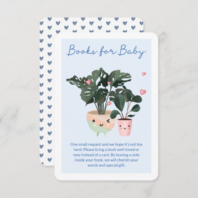 Baby In Bloom Cute Potted Plants Books For Baby Enclosure Card (Front/Back)
