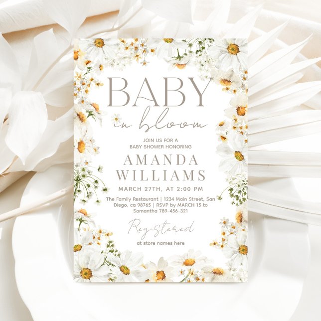 Baby in Bloom Daisy Baby Shower Invitation (Creator Uploaded)