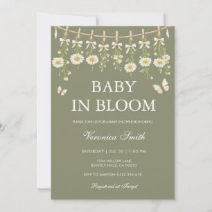 Baby in Bloom Daisy Flower Baby Shower Invitation