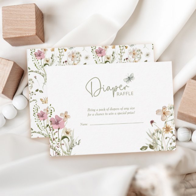 Baby in Bloom Diaper Raffle Girl Baby Shower Enclosure Card (Creator Uploaded)