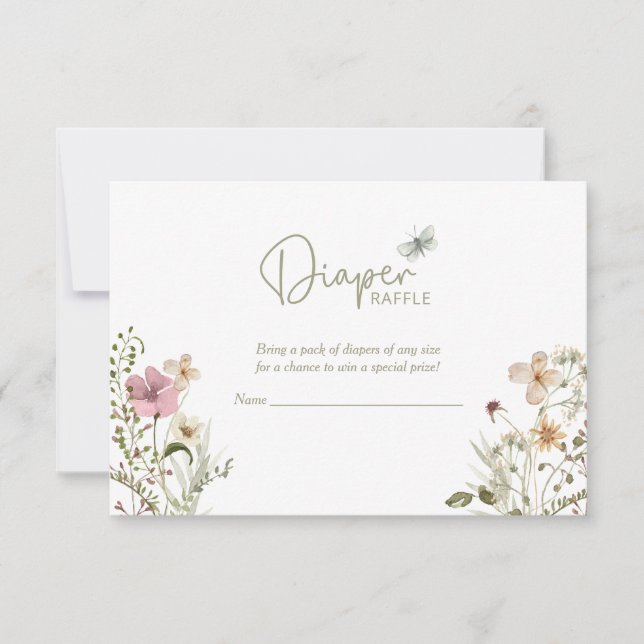 Baby in Bloom Diaper Raffle Girl Baby Shower Invitation (Front)