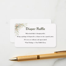 Baby In Bloom Diaper Raffle Insert Card