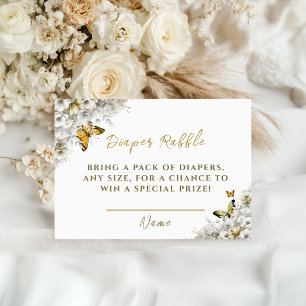 Baby in Bloom Diaper Raffle Ticket Butterfly Enclosure Card