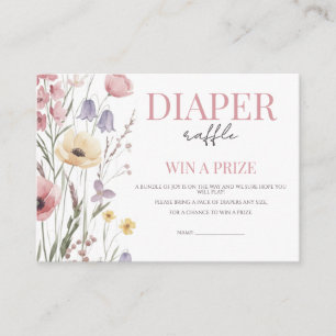 Baby in Bloom Diaper Raffle Wildflowers Enclosure Card